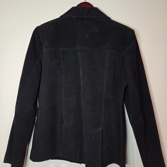 Bagatelle Vintage Women's Black Leather Suede Blazer - Picture 2 of 5